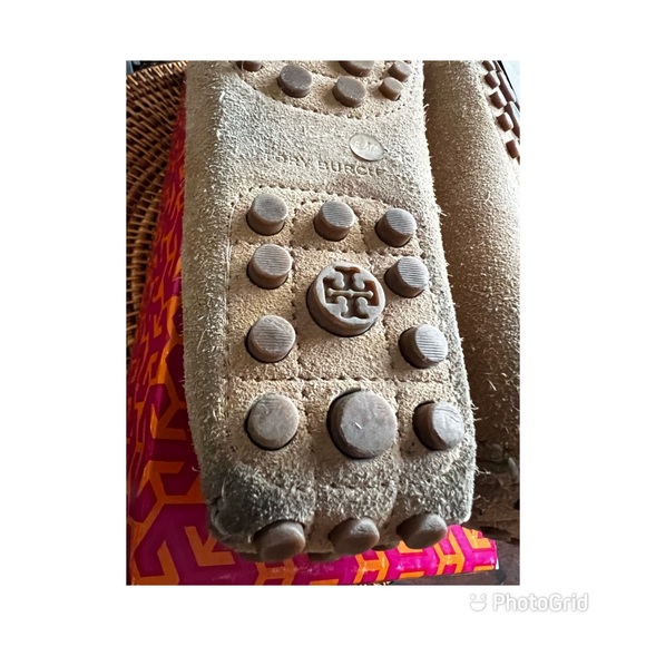 Used Tory Burch Loafers Daria Driver - Split Suede Walnut size 6.5 - Picture 7 of 8